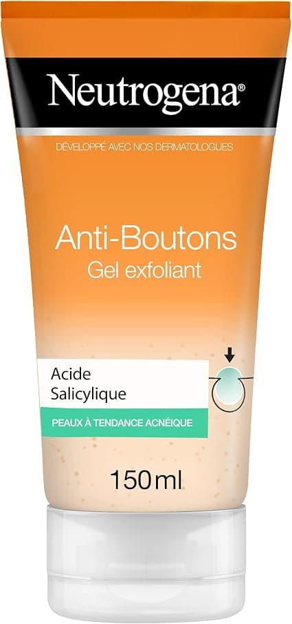 Neutrogena – Anti-Pimple Exfoliating Gel (150ml tube) – Salicylic Acid Face Wash for Acne-prone Skin – Fragrance Free Face Care to help remove pimples