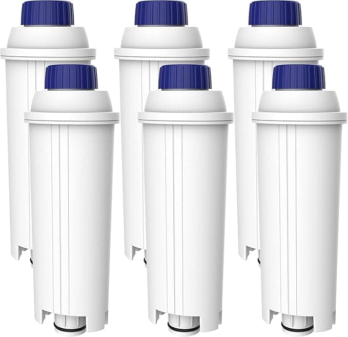 De'Longhi AQUA CREST Water Filter for Coffee Machine, Replacement for De'Longhi DLSC002, SER3017 & 5513292811 - Including ECAM, Esam, ETAM Series Versions (6)