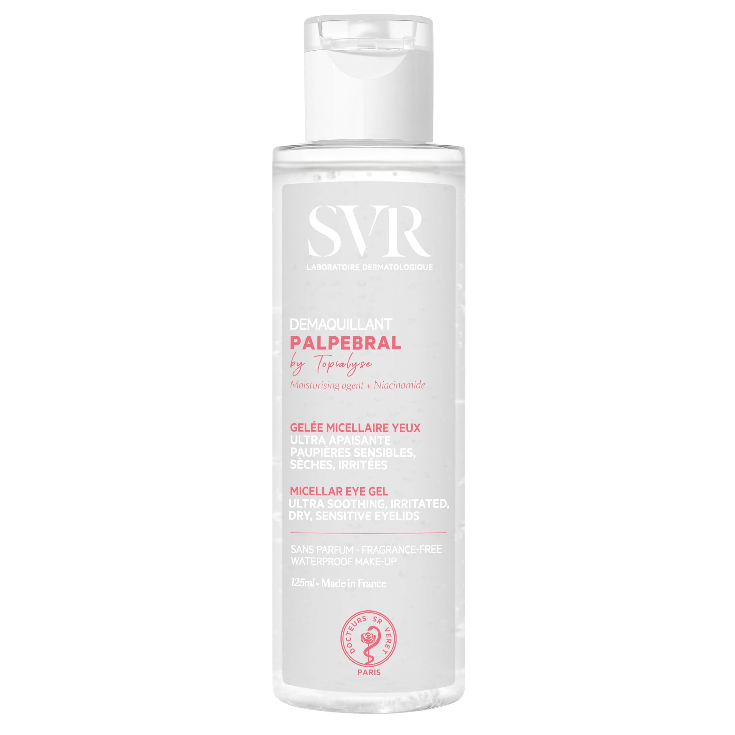 SVR - Palpebral by Topialyse Micellar Jelly Eye Makeup Remover - Ultra-soothing care for sensitive, dry and irritated eyelids - Niacinamide - Fragrance free - 125 ml - Image 8