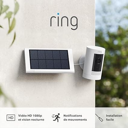 Ring Ring Outdoor Solar Camera (Stick Up Cam) | HD WiFi Outdoor Surveillance Camera with Solar Panel, Two-Way Audio, Works with Alexa | Free Ring Protect 30-Day Trial