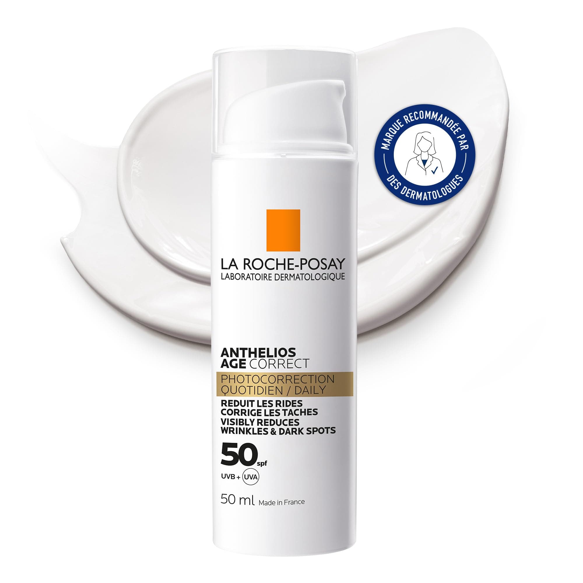 La Roche-Posay - Anthelios Age Correct - Crème Solaire Spf 50 - Soin Visage Anti-rides et Anti-taches Sans Parfum - Enrichi en Acide Hyaluronique - Haute Protection Solaire Contre les UVA/UVB - Image 9