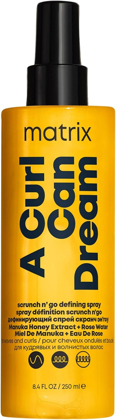 MATRIX, Scrunch N' Go Leave-In Definition Spray for Wavy to Curly Hair, Moisturizes, Protects From Heat & Defines Waves, A Curl Can Dream Wave, 250 ml - Image 1