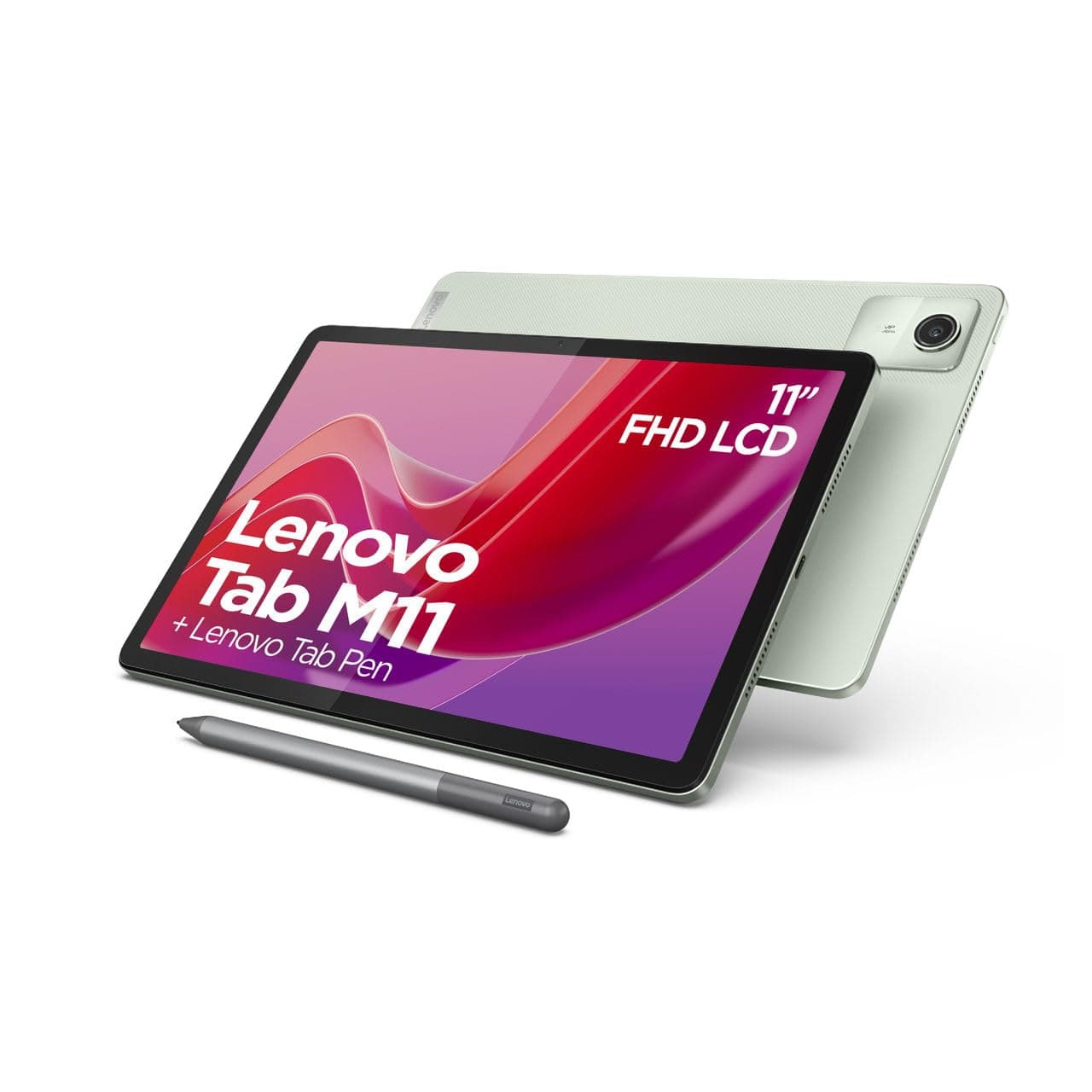 Lenovo Tab M11 Tablet with 11 Inch WUXGA Touch Screen, MediaTek Helio G88, 4GB RAM, 128GB Memory, Wi-Fi, Android 13, Green, with Lenovo Tab Stylus