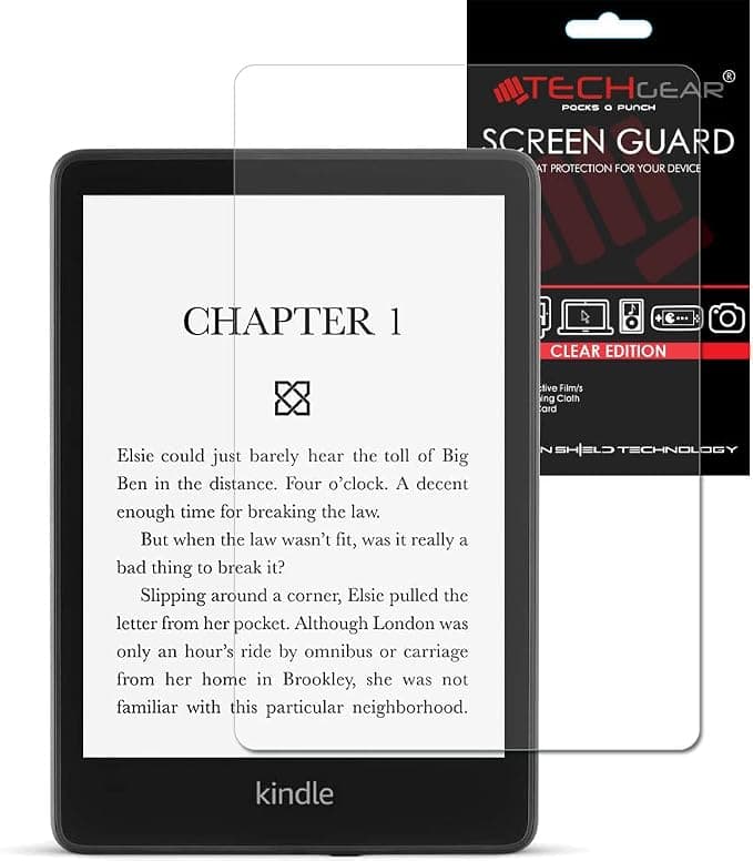 TECHGEAR Film de Protection pour Amazon Kindle Paperwhite 5 / Paperwhite Signature/Paperwhite Kids 6,8 pouces (2021 / 11ème Génération) Protecteur d'écran LCD complet - Image 1