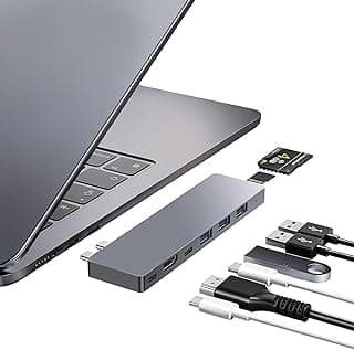 USB C Hub, 8 in 2 USB Adaptateur pour MacBook Pro Air，Thunderbolt 4 Dock 100W PD, 40Gbps, 4K HDMI, USB C 3.0, 3 USB A 3.0, Lecteur Carte SD/TF, Compatible avec MacBook Pro Air M3/M4
