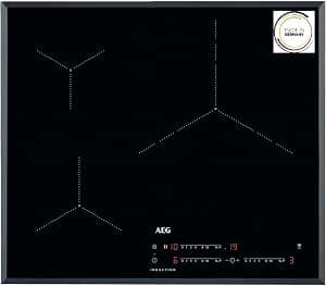 AEG IKB63435FB Induction Hob, Beveled, 3 Cooking Zones, 60 cm, Hob2Hood System, PowerBoost Function, Independent Touch Controls, Quick Heating, Pause, 3000 Series, Black