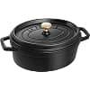 STAUB Enamelled Cast Iron Casserole Dish with Lid, Suitable for All Heat Sources Including Induction, 4 People, Oval, 27 cm, 3.20 L, 5.3 kg, Matte Black - Image 2
