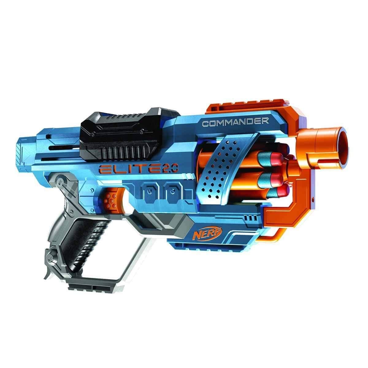 Hasbro Hasbro Nerf Elite 2.0, Commander RD-6, Foam Dart Blaster with Rotating Barrel and 12 Darts, Toy for Kids, Girls and Boys from 8 Years Old Outdoor Games