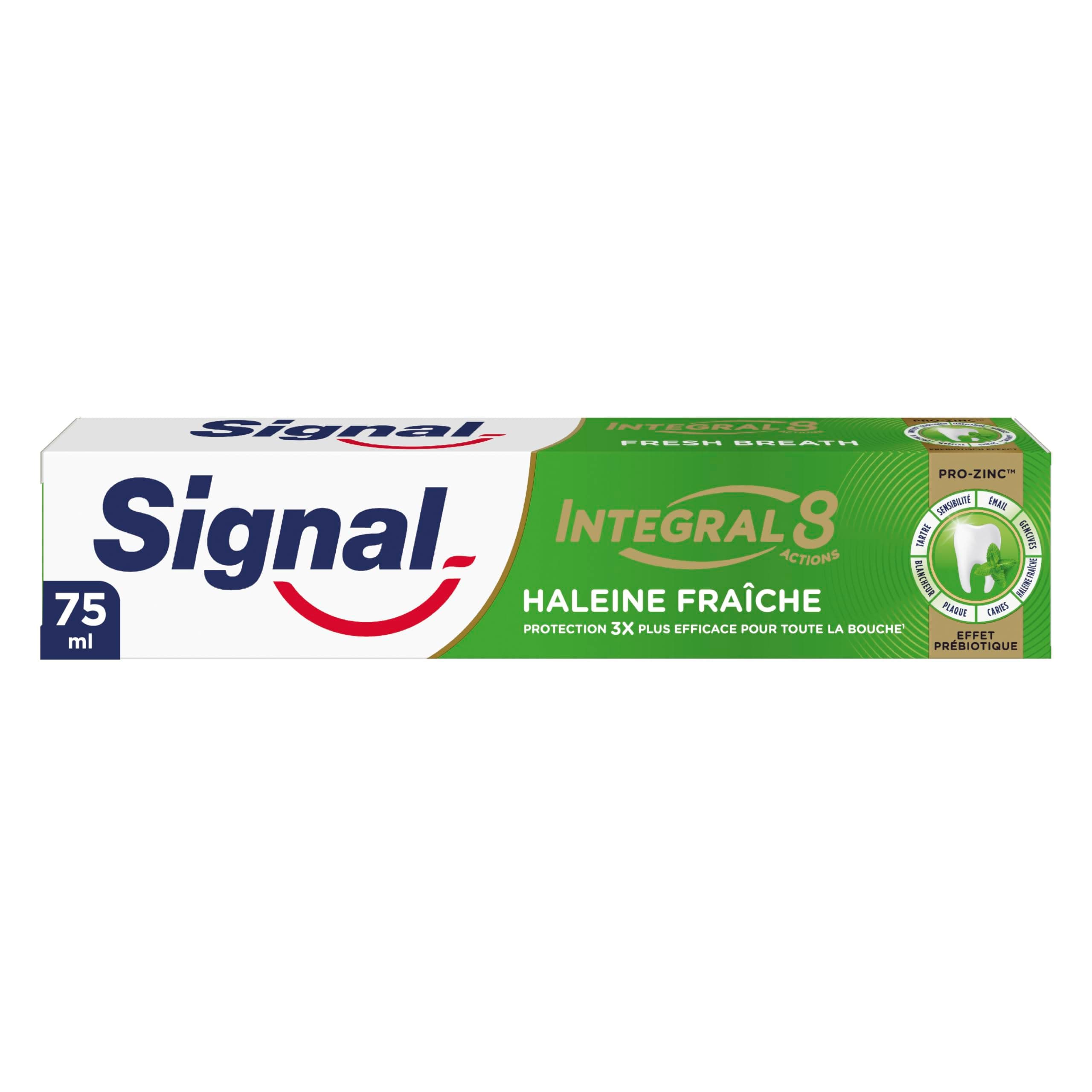SIGNAL - Integral 8 Nature Fresh Breath Toothpaste Prebiotic Effect -Complete Protection 3x more effective - 95% ingredients of natural origin - 75 ml - Image 1