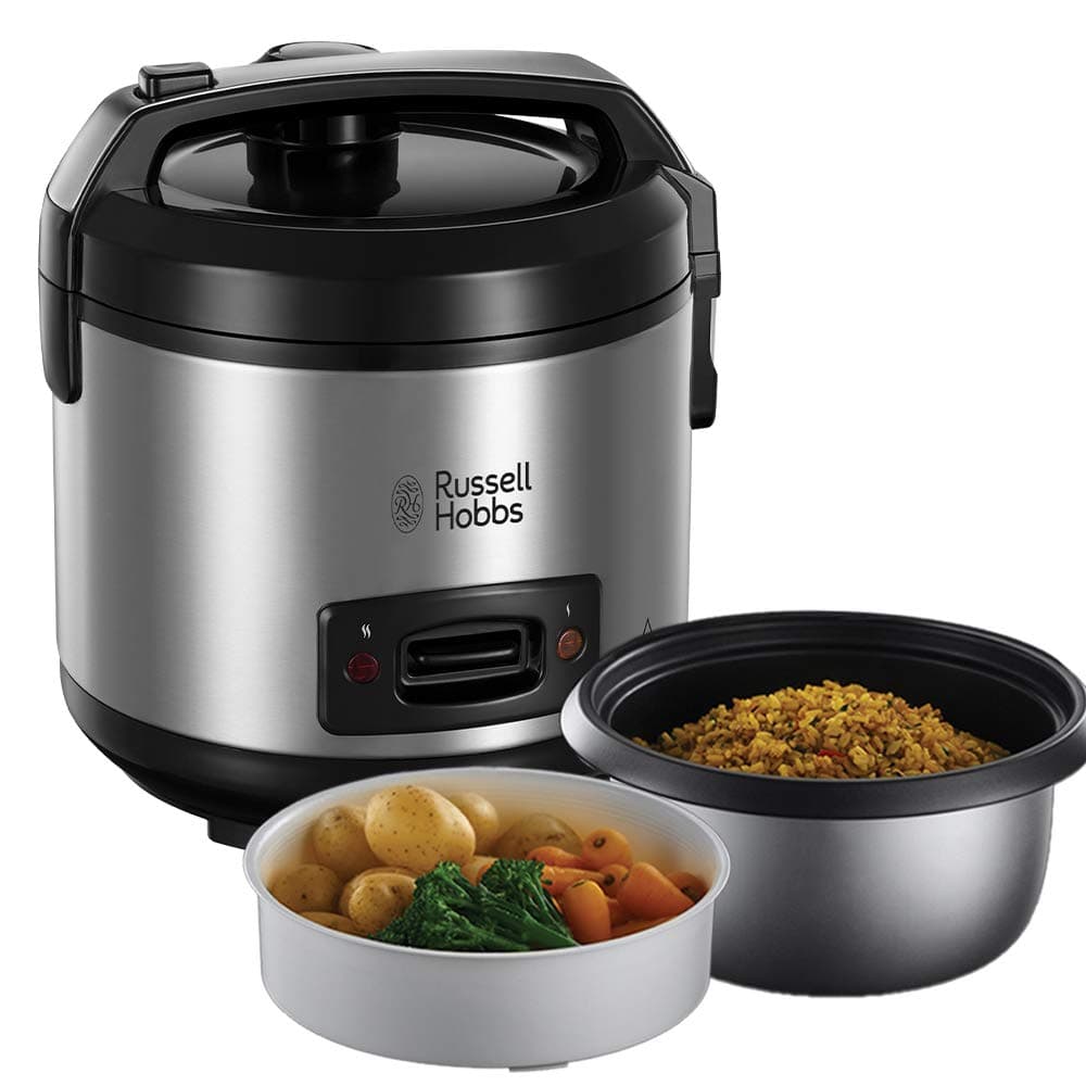 Russell Hobbs Russell Hobbs Rice Cooker [2-in-1 - Simple & Fast] Classic (1.2L, Steamer Basket, Lockable Lid, Auto Warm, Removable Non-Stick Bowl) 27080-56 (Amazon Exclusive)