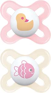 Mam Start S152 SkinSoftTM Ultra-Soft Silicone Dummy for Babies from 0 to 2 Months, Multi-Colour, Pack of 2, Random Model