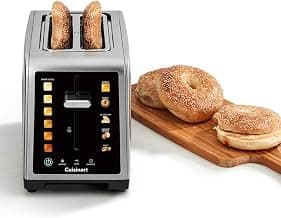 Cuisinart SimpliTouch XL Tostadora 2 rebanadas | Ranuras extra grandes | Pantalla táctil a color | High-Lift QuickView™ | Programas pan, bagel, muffin | Funciones descongelar, boost +15s | Acero inox