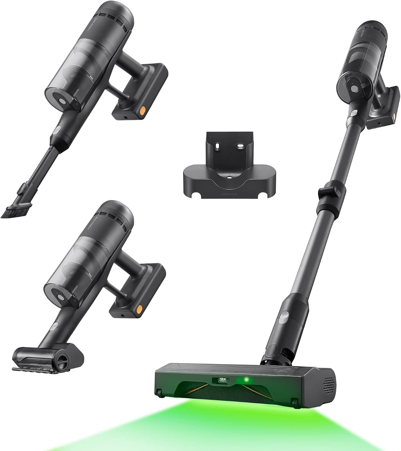 roborock H60 Ultra Aspirateur Balai sans Fil, 210AW, 90 Min d’Autonomie, Tube Pliable à 180°, Lumière Verte à 140°, Filtration 99,95%, Brosse Anti-Emmêlement pour Tapis, Sols Durs et Poils d’Animaux