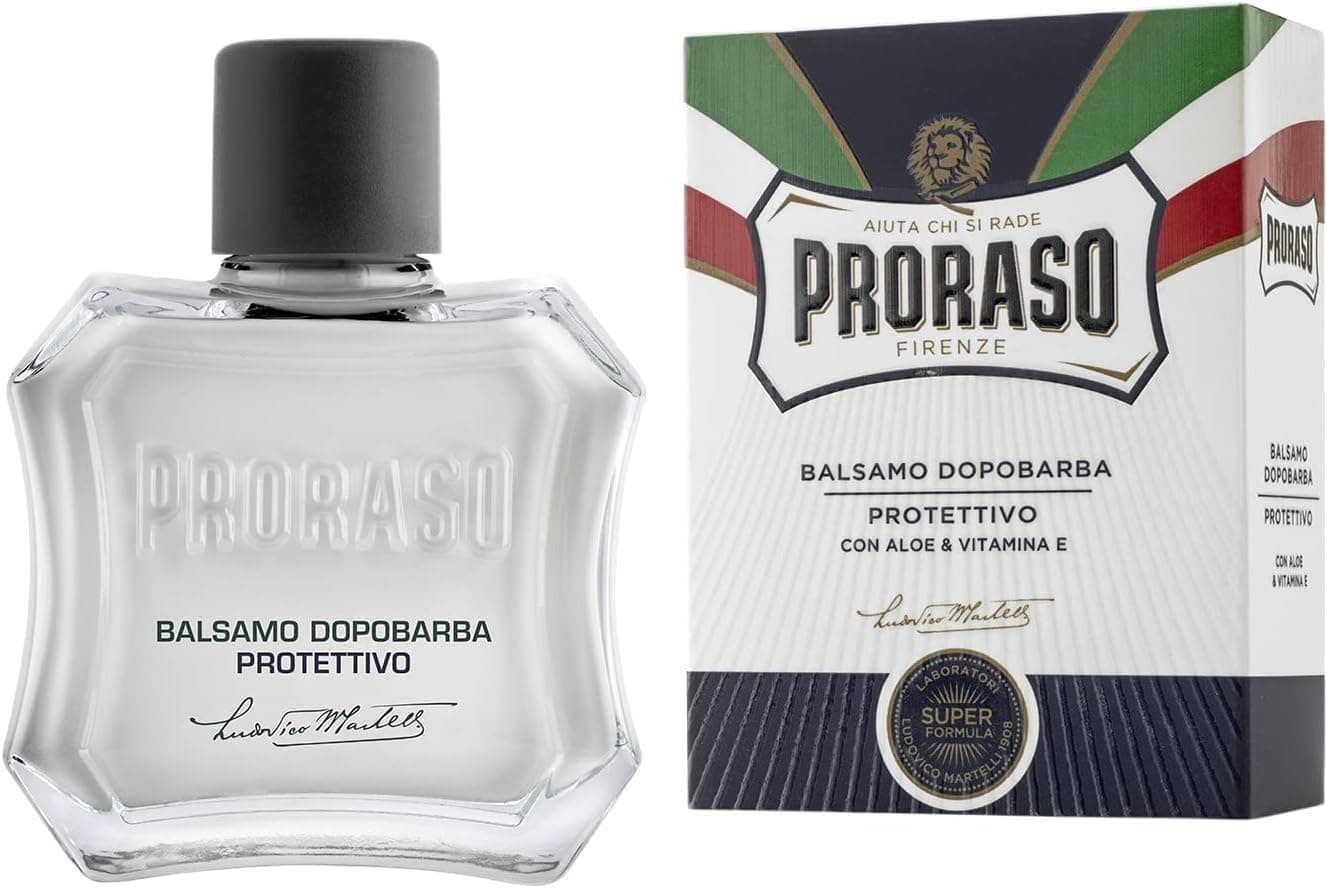 Proraso Proraso | Protective Aftershave Balm (100 ml bottle) – Men's face care without alcohol with aloe and vitamin E – Soothes and protects the skin – Made in Italy