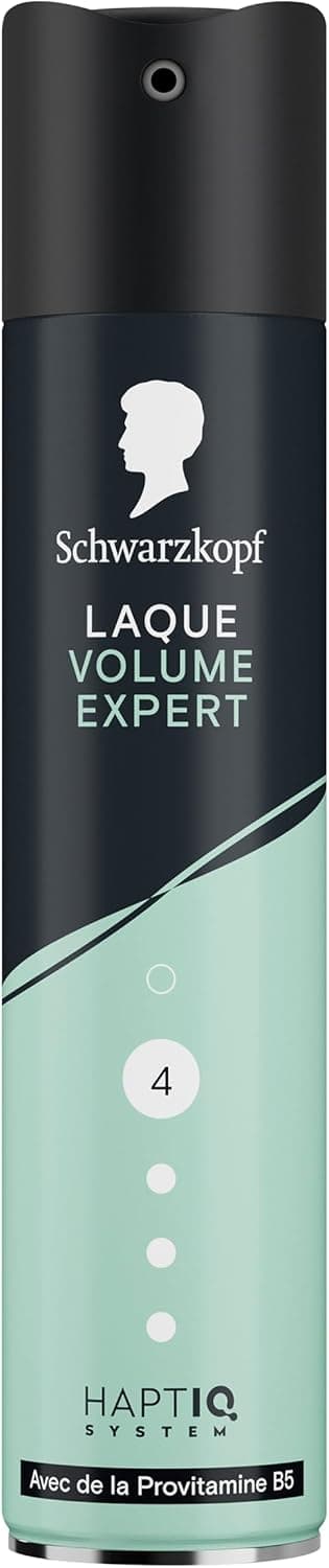 SCHWARZKOPF, Laque Volume Expert, Anti cheveux plats, Technologie Haptiq System, Formule avec de la provitamine B5, Végane, Sans silicone,Fixation Forte, Tenue longue durée, Volume et souplesse, 250ml