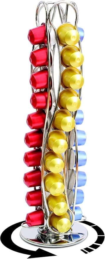 Isis CH0016 - Rotating Capsule Holder for 40 Nespresso Capsules Chrome Steel - Image 1