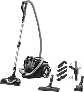 Rowenta Silence Force Cyclonic Home and Car Pro Bagless Vacuum Cleaner 550 W Metal Grey