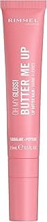 Rimmel London Oh My Gloss Butter Me Up Lip Balm 003 Bubble Gum, Moisturizing, Tinted, Lip Care, Moisturizing, Nourishing, Squalane, 0.5 fl oz