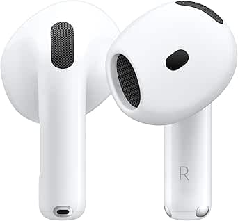 Apple AirPods 4 Wireless Earbuds, Bluetooth Headphones, Active Noise Cancelling, Adaptive Audio, Transparency Mode, Customized Space Audio, USB-C Charging Case, Wireless Charging