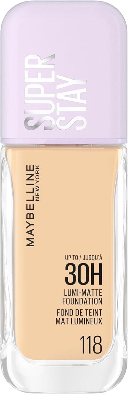 Maybelline New York - Long-lasting liquid foundation - Ultra-resistant - Luminous matte finish - Enriched with Amino Acids - All skin types - Superstay 30H Lumi-Matte - Shade: 118 - 35 ml