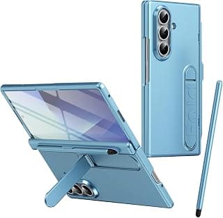 Étui pour Galaxy Z Fold 7 avec Support, Protection d'écran Avant, Emplacement pour S Pen, Protection des charnières, Coque intégrale pour Samsung Galaxy Z Fold7 avec Stylet-Bleu Clair