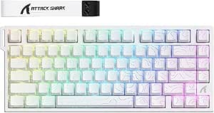 ATTACK SHARK R82 HE 8000Hz Rapid Trigger Keyboard, 75% RGB Wired Gamer Keyboard with 0.01mm RT Accuracy with Magnetic Switch, Adjustable Actuation, Snap Tap, for PC/Mac, White Outline