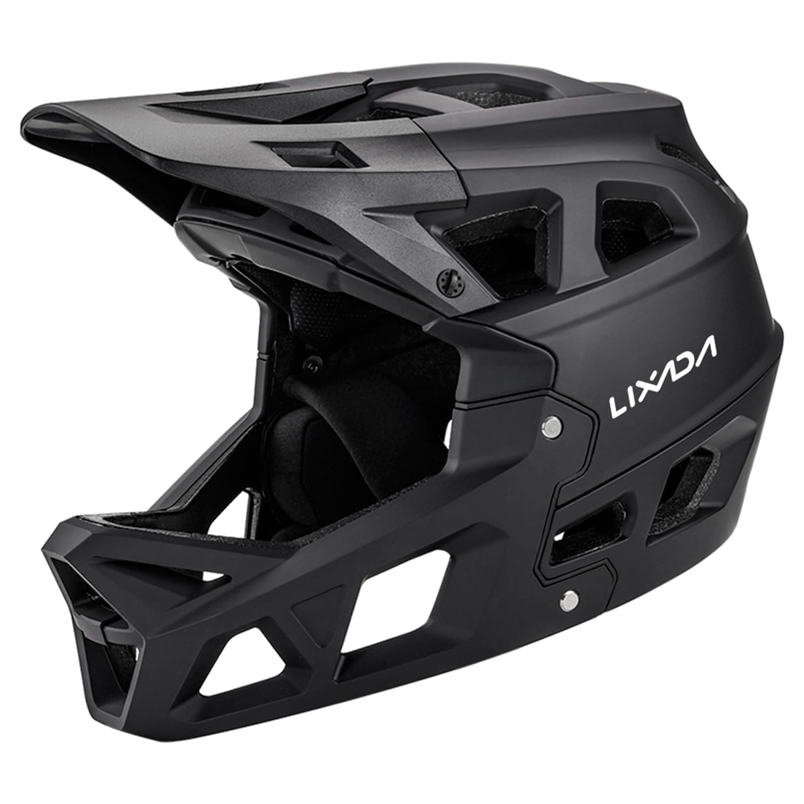 Head Lixada Adult Full Face Mountain Bike Helmet, Downhill Racing Helmet, Mountain Bike Helmet for Men/Women, Adult Mountain Bike Helmet with 31 Vents, Head Circumference 23-24 inches.