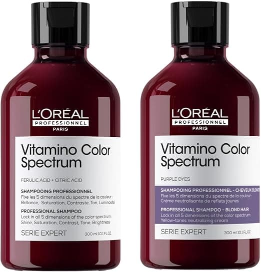 L'Oreal Professionnel - Neutralising Shampoo Duo for Blonde Hair - Anti-Yellow Reflections - Protects Colouring for Up to 100 Days - Sulfate Free - Expert Vitamino Color Spectrum Series. - Image 1