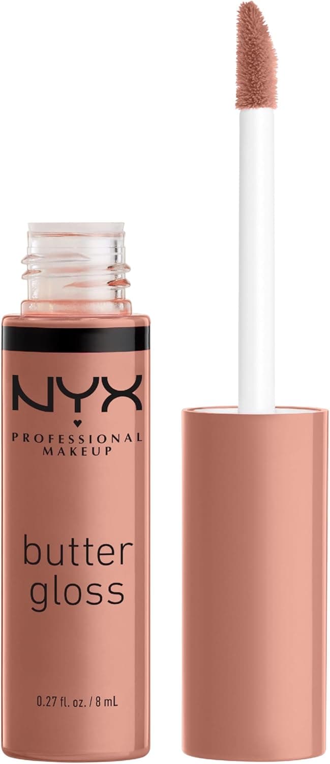 NYX PROFESSIONAL MAKEUP NYX Professional Makeup Plumping Lip Gloss, Plumping Lip Gloss, Non-Sticky, Soft and Creamy Texture, Wear Alone or with Lipstick, Butter Gloss, Shade : Madeleine (14)