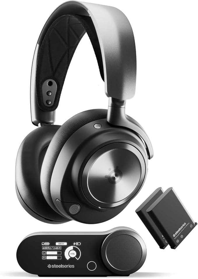 SteelSeries Arctis Nova Pro Wireless X - Multi-System Gaming - Magnetic Neodymium Speakers - Active Noise Cancelling - Unlimited Wireless Battery Life - Mic ClearCast Gen 2- PS5,PC,Switch,Mobile - Image 1