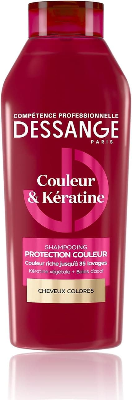 DESSANGE - Colour Protection Shampoo - Colour & Keratin - Formula Enriched With Vegetable Keratin & Acai Berries - Nourishes Fiber To Reveal Colour - Colored Hair - 280ml - Image 1
