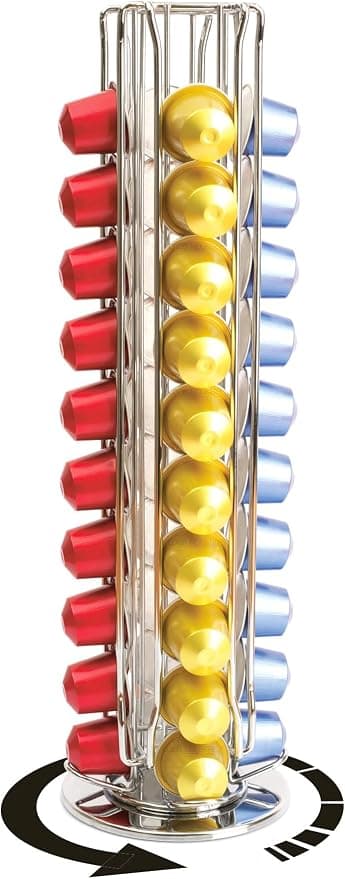 Osiris CH0015 - Rotating Capsule Holder for 40 Nespresso Capsules Chrome Steel - Image 1