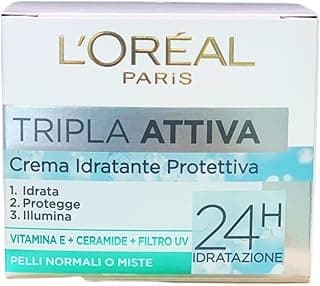 L'Oréal L'Oréal Paris Triple Active Crème Visage Hydratante Protection Jour pour Peaux Normales ou Mixtes, 50 ml