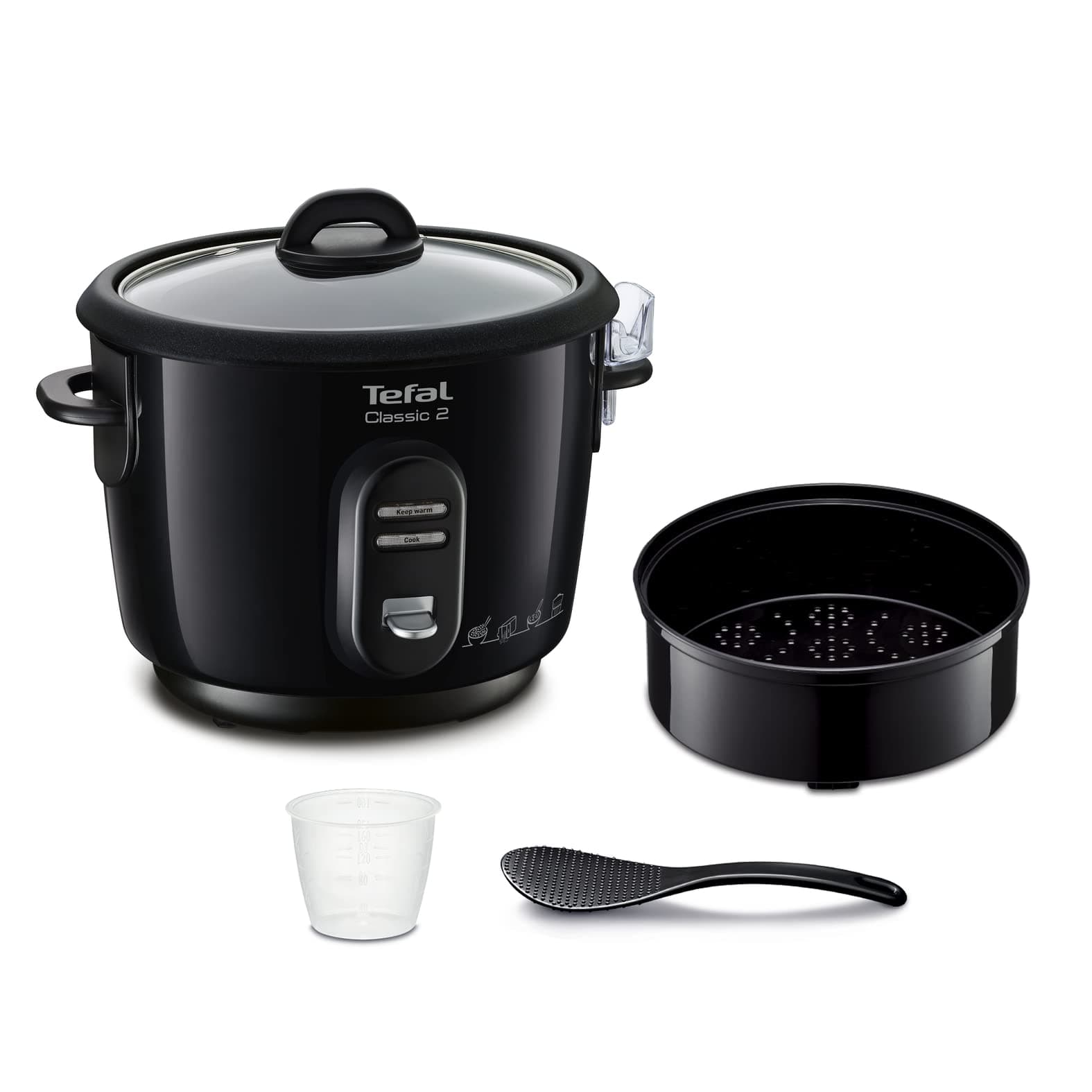 Tefal Tefal Classic 2 Automatic Rice Cooker, 3 L Capacity, 900 g Rice, Steamer, Non-Stick Bowl, Keep Warm, Unattended Cooking RK102811