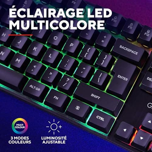 Trust Gaming GXT 835 Azor Wired French AZERTY Gaming Keyboard, LED Rainbow Lighting, Gaming Mode, 8 Anti-Ghosting Keys, USB Membrane Gaming Keyboard, PC/Laptop – Black - Image 6