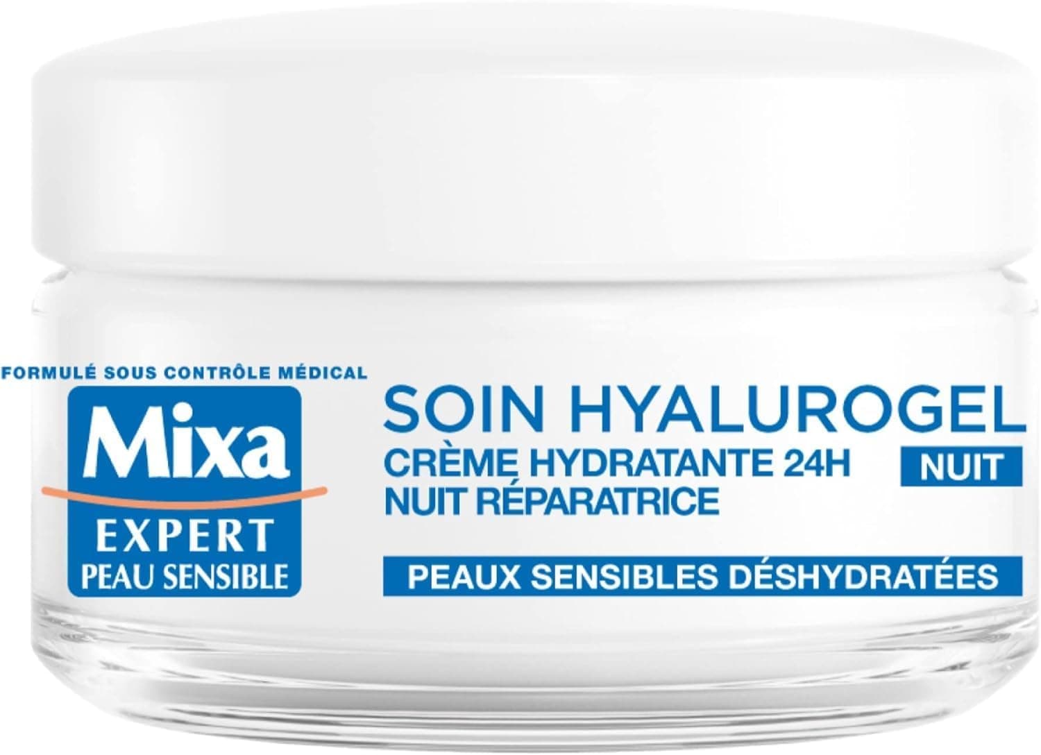 Mixa Expert Peau Sensible - Hyalurogel Nuit - Crème-Masque Hydratante - Sommeil Réparateur - 50 ml - Lot de 1 - Image 1