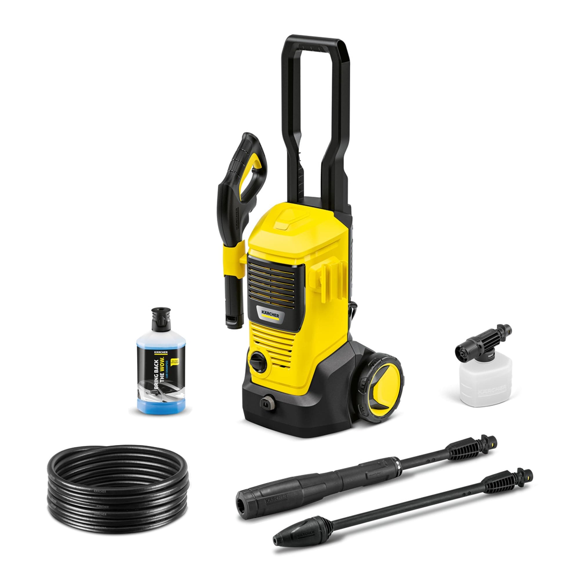 Kärcher High Pressure Washer K 5 FJ, Max Pressure 145 bar, Flow rate 500 l/h, Surface 40 m²/h, Water Filter, Weight 6.3 kg, High Pressure Gun & Hose, Rotabuse, Vario Power Lance, Foam Nozzle