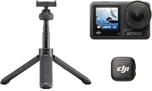 DJI Osmo Action 4 + Mic 3 Transmitter, 4K/120 IPS Waterproof Action Camera, Wireless Microphone for iPhone/Camera/Android, Compact, Lightweight, Micro Lavallière