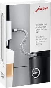 JURA Original Milk Hose with HP3 Stainless Steel Sheath – 1 Piece – 24114, Silver