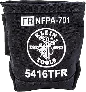 Klein Tools 5416TFR | Fire Resistant Canvas Bolt Bag No. 4 | Dimensions 127 x 254 x 229 mm | 3 Tool Pocket System