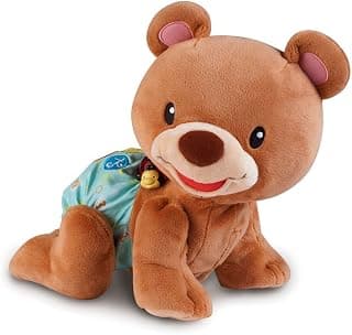 VTech - Ourson, 1,2,3 suis-Moi, Ours Brun en Peluche Qui Marche à 4 Pattes, Motricité Bébé, Jouet Interactif et Musical, Cadeau Bébé Dès 9 Mois - Contenu en Français