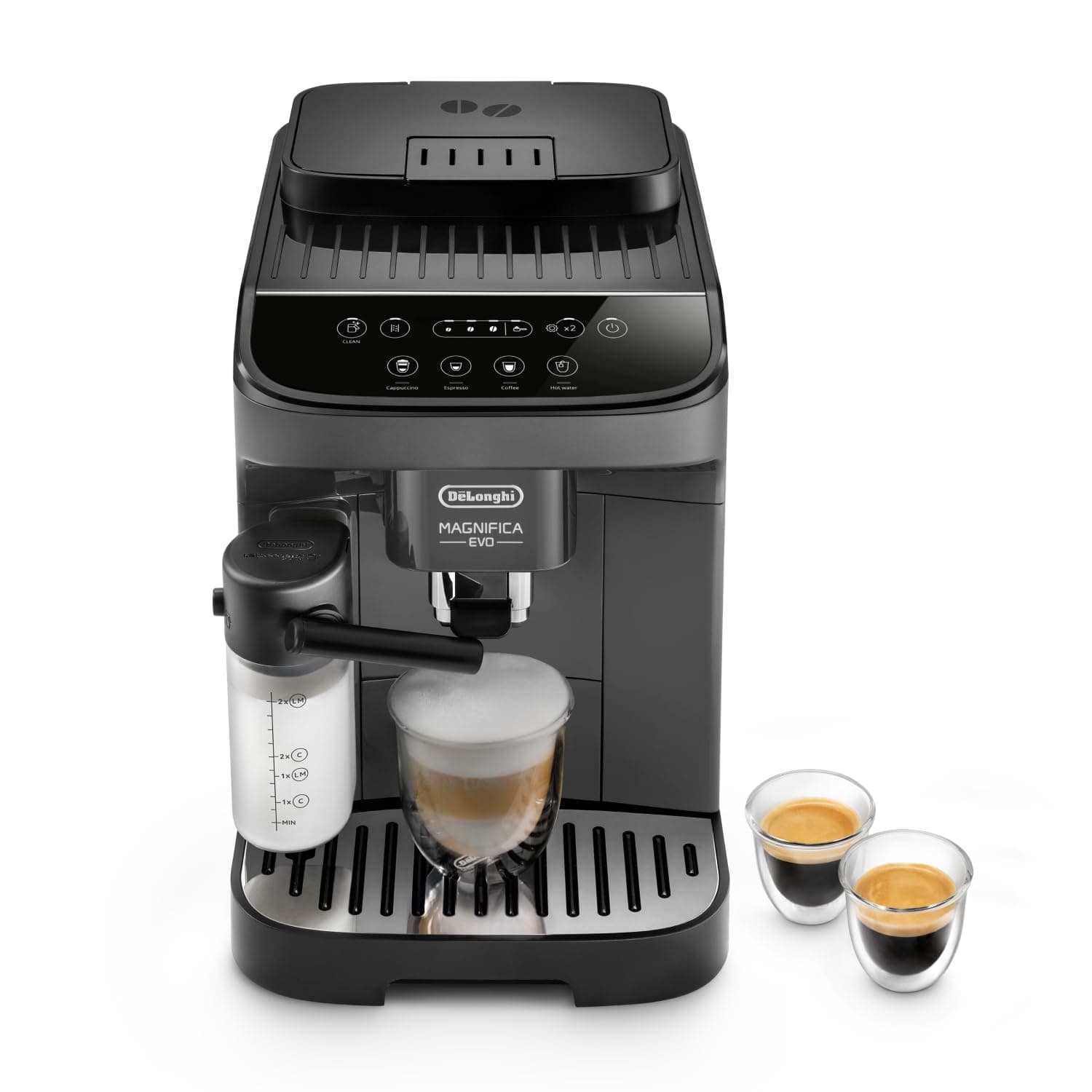De'Longhi Magnifica Evo - Perfetto Automatic Coffee Machine with LatteCrema Automatic Milk Frother, 4 Saved Drinks, Soft Touch Controls, Dark Grey (ECAM292.52.GB) - Image 1