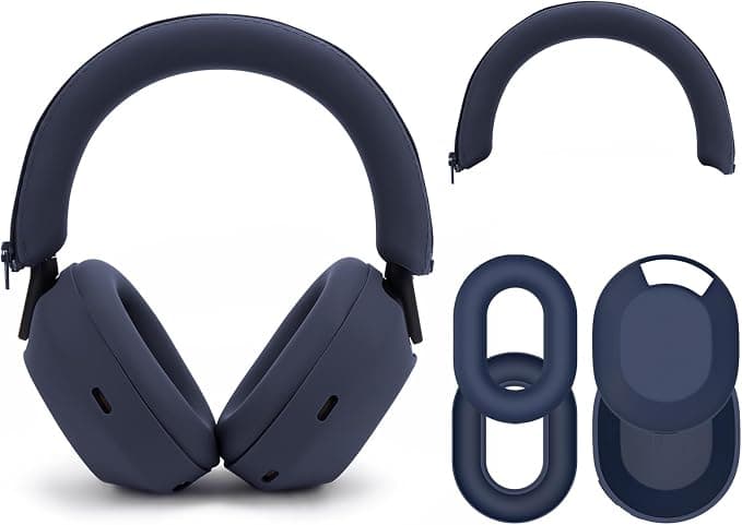 Geekria Silicone Headphone Cover Kits Compatible with Sony WH-1000XM5, WH1000XM5 Wireless Headphones, Scratch Protection Case, Earmuffs, Headband Cover, Protector - Image 1