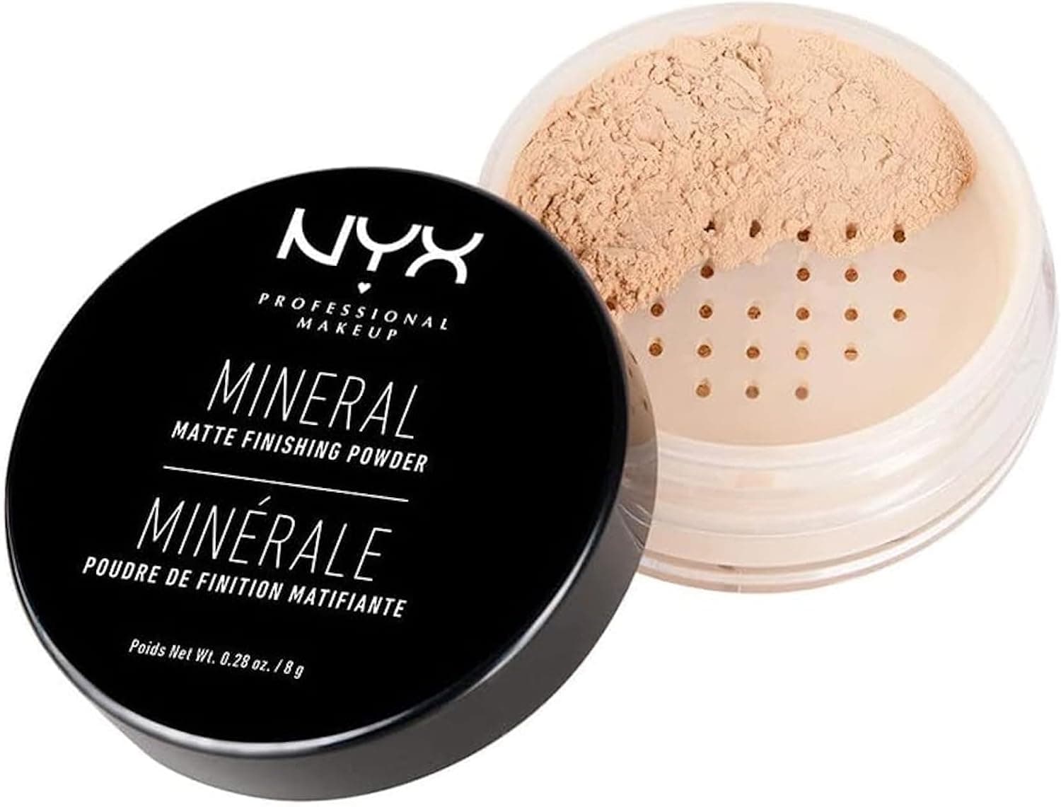 NYX Professional Makeup Poudre de Finition Minérale, Poudre Libre, Fini Mat, Contrôle de la Brillance, Teinte : Light/Medium - Image 1
