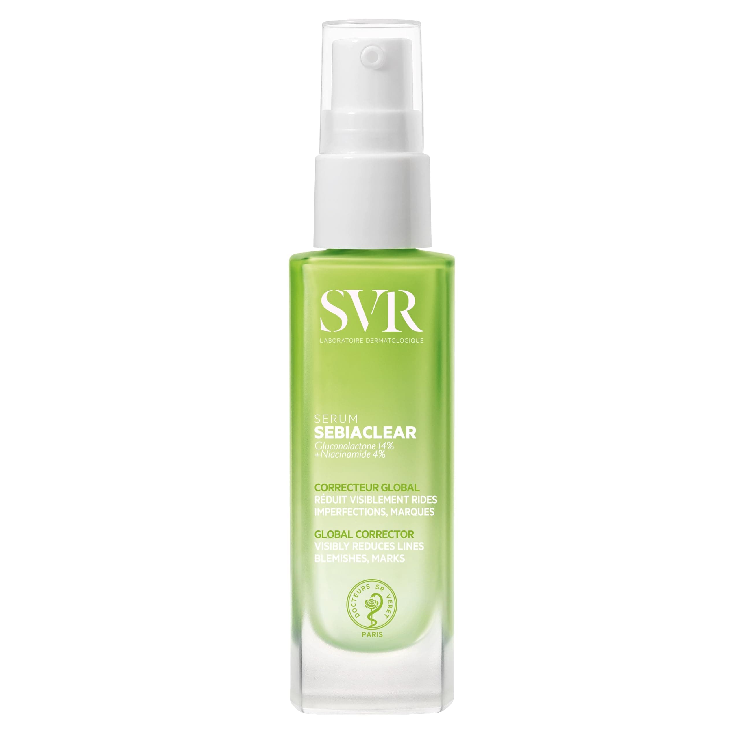 SVR - Sebiaclear Sérum - Gamme Sebiaclear – Correcteur global anti-imperfections et anti-âge – Pour peaux adultes à tendance acnéique – Gluconolactone 14%, Niacinamide 4%, Acide Hyaluronique – 30 ml - Image 9