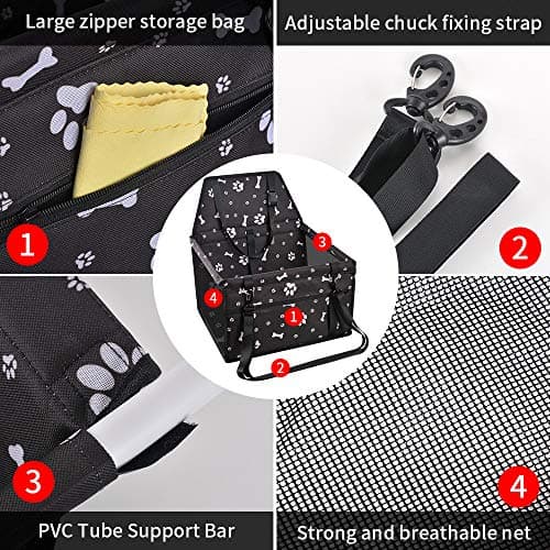 SWIHELP Dog and Cat Carrier Bag with Booster Seat Belt for Pet Car Bag Breathable for Pet Cat Dog. - Image 7
