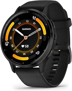 Garmin Venu 3 – GPS Sport and Health Smart Watch – Gray with Black Strap
