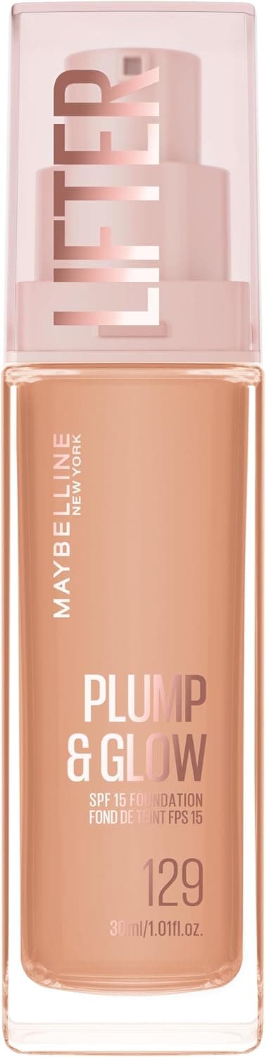 Maybelline New York Lifter Plump & Glow - Foundation - Plumps & Brightens Instantly - Even, Lifted & Radiant Finish - Shade 130 - 30ml