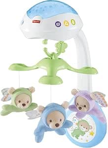 Fisher-Price - Mobile Sweet Dreams Butterfly - Night Light with Light Projection - 3 Plushes, 3 Audio Modes - Suitable for Babies - Gift from 0 to 5 months, CDN41