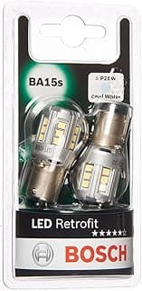 Bosch P21W LED Retrofit Car Lamps - 12V 1W BA15s - 2 Bulbs